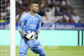 05/08/2022 - Goalkeeper of Lyon Anthony Lopes during the French championship Ligue 1 football match between Olympique Lyonnais (OL) and AC Ajaccio (ACA) on August 5, 2022 at Groupama Stadium in Decines-Charpieu near Lyon, France - FOOTBALL - FRENCH CHAMP - LYON V AJACCIO - FRENCH LIGUE 1 - CALCIO