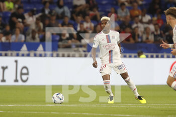 05/08/2022 - Thiago MENDES of Lyon and Johann LEPENANT of Lyon during the French championship Ligue 1 football match between Olympique Lyonnais (Lyon) and AC Ajaccio on August 5, 2022 at Groupama stadium in Decines-Charpieu near Lyon, France - FOOTBALL - FRENCH CHAMP - LYON V AJACCIO - FRENCH LIGUE 1 - CALCIO