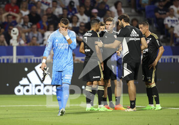 05/08/2022 - Goalkeeper of Lyon Anthony Lopes leaves the pitch after receiving a red card during the French championship Ligue 1 football match between Olympique Lyonnais (OL) and AC Ajaccio on August 5, 2022 at Groupama Stadium in Decines-Charpieu near Lyon, France - FOOTBALL - FRENCH CHAMP - LYON V AJACCIO - FRENCH LIGUE 1 - CALCIO
