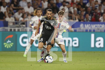 05/08/2022 - Vincent MARCHETTI of Ajaccio and Johann LEPENANT of Lyon during the French championship Ligue 1 football match between Olympique Lyonnais (Lyon) and AC Ajaccio on August 5, 2022 at Groupama stadium in Decines-Charpieu near Lyon, France - FOOTBALL - FRENCH CHAMP - LYON V AJACCIO - FRENCH LIGUE 1 - CALCIO