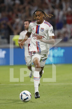 05/08/2022 - Bradley BARCOLA of Lyon during the French championship Ligue 1 football match between Olympique Lyonnais (Lyon) and AC Ajaccio on August 5, 2022 at Groupama stadium in Decines-Charpieu near Lyon, France - FOOTBALL - FRENCH CHAMP - LYON V AJACCIO - FRENCH LIGUE 1 - CALCIO