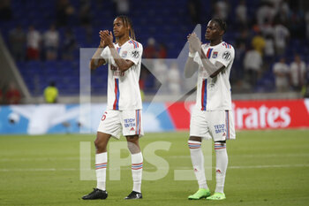 05/08/2022 - Bradley BARCOLA of Lyon and Castello LUKEBA of Lyon during the French championship Ligue 1 football match between Olympique Lyonnais (Lyon) and AC Ajaccio on August 5, 2022 at Groupama stadium in Decines-Charpieu near Lyon, France - FOOTBALL - FRENCH CHAMP - LYON V AJACCIO - FRENCH LIGUE 1 - CALCIO