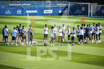 11/08/2022 - Team of PSG during the training of the Paris Saint-Germain team on August 11, 2022 at Camp des Loges in Saint-Germain-en-Laye near Paris, France - FOOTBALL - TRAINING OF THE PARIS SG TEAM - FRENCH LIGUE 1 - CALCIO