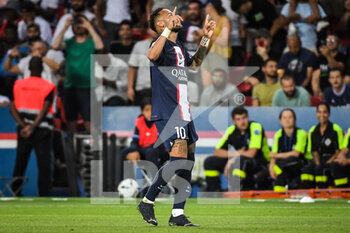 13/08/2022 - NEYMAR JR of PSG celebrates his goal during the French championship Ligue 1 football match between Paris Saint-Germain and Montpellier HSC on August 13, 2022 at Parc des Princes stadium in Paris, France - FOOTBALL - FRENCH CHAMP - PARIS SG V MONTPELLIER - FRENCH LIGUE 1 - CALCIO