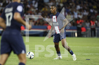 13/08/2022 - Presnel Kimpembe of PSG during the French championship Ligue 1 football match between Paris Saint-Germain (PSG) and Montpellier HSC (MHSC) on August 13, 2022 at Parc des Princes stadium in Paris, France - FOOTBALL - FRENCH CHAMP - PARIS SG V MONTPELLIER - FRENCH LIGUE 1 - CALCIO