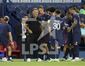 13/08/2022 - Coach of PSG Christophe Galtier, Lionel Messi of PSG during the French championship Ligue 1 football match between Paris Saint-Germain (PSG) and Montpellier HSC (MHSC) on August 13, 2022 at Parc des Princes stadium in Paris, France - FOOTBALL - FRENCH CHAMP - PARIS SG V MONTPELLIER - FRENCH LIGUE 1 - CALCIO