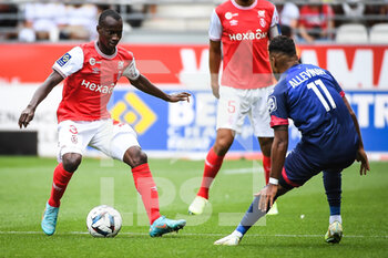 14/08/2022 - Kamory DOUMBIA of Reims during the French championship Ligue 1 football match between Stade de Reims and Clermont Foot 63 on August 14, 2022 at Auguste Delaune stadium in Reims, France - FOOTBALL - FRENCH CHAMP - REIMS V CLERMONT - FRENCH LIGUE 1 - CALCIO