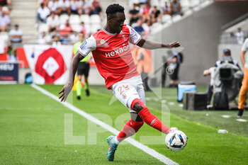 14/08/2022 - Folarin BALOGUN of Reims during the French championship Ligue 1 football match between Stade de Reims and Clermont Foot 63 on August 14, 2022 at Auguste Delaune stadium in Reims, France - FOOTBALL - FRENCH CHAMP - REIMS V CLERMONT - FRENCH LIGUE 1 - CALCIO