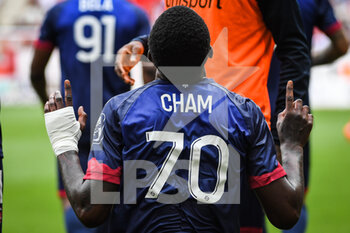 14/08/2022 - Muhammed CHAM of Clermont celebrates his goal during the French championship Ligue 1 football match between Stade de Reims and Clermont Foot 63 on August 14, 2022 at Auguste Delaune stadium in Reims, France - FOOTBALL - FRENCH CHAMP - REIMS V CLERMONT - FRENCH LIGUE 1 - CALCIO