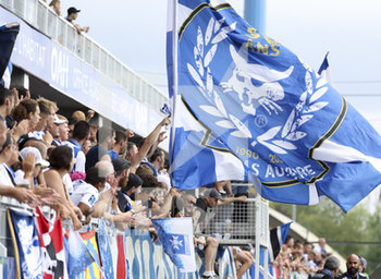 14/08/2022 - Supporters of Auxerre during the French championship Ligue 1 football match between AJ Auxerre (AJA) and Angers SCO on August 14, 2022 at Stade Abbe Deschamps in Auxerre, France - FOOTBALL - FRENCH CHAMP - AUXERRE V ANGERS - FRENCH LIGUE 1 - CALCIO
