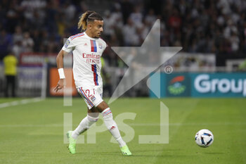 2022-08-19 - Malo GUSTO of Lyon during the French championship Ligue 1 football match between Olympique Lyonnais (Lyon) and ESTAC Troyes on August 19, 2022 at Groupama stadium in Decines-Charpieu near Lyon, France - FOOTBALL - FRENCH CHAMP - LYON V TROYES - FRENCH LIGUE 1 - SOCCER