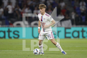 2022-08-19 - Johann LEPENANT of Lyon during the French championship Ligue 1 football match between Olympique Lyonnais (Lyon) and ESTAC Troyes on August 19, 2022 at Groupama stadium in Decines-Charpieu near Lyon, France - FOOTBALL - FRENCH CHAMP - LYON V TROYES - FRENCH LIGUE 1 - SOCCER