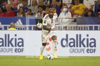2022-08-19 - Alexandre LACAZETTE of Lyon during the French championship Ligue 1 football match between Olympique Lyonnais (Lyon) and ESTAC Troyes on August 19, 2022 at Groupama stadium in Decines-Charpieu near Lyon, France - FOOTBALL - FRENCH CHAMP - LYON V TROYES - FRENCH LIGUE 1 - SOCCER