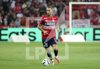 2022-08-21 - Yusuf Yazici of Lille during the French championship Ligue 1 football match between LOSC Lille and Paris Saint-Germain on August 21, 2022 at Stade Pierre Mauroy in Villeneuve-d'Ascq near Lille, France - FOOTBALL - FRENCH CHAMP - LILLE V PARIS SG - FRENCH LIGUE 1 - SOCCER