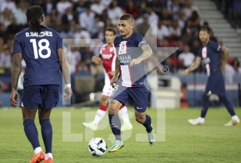 2022-08-28 - Marco Verratti of PSG during the French championship Ligue 1 football match between Paris Saint-Germain (PSG) and AS Monaco (ASM) on August 28, 2022 at Parc des Princes stadium in Paris, France - FOOTBALL - FRENCH CHAMP - PARIS SG V MONACO - FRENCH LIGUE 1 - SOCCER