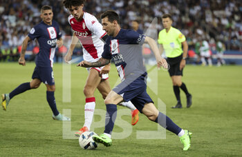 2022-08-28 - Lionel Messi of PSG during the French championship Ligue 1 football match between Paris Saint-Germain (PSG) and AS Monaco (ASM) on August 28, 2022 at Parc des Princes stadium in Paris, France - FOOTBALL - FRENCH CHAMP - PARIS SG V MONACO - FRENCH LIGUE 1 - SOCCER