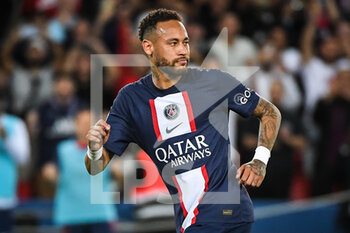 2022-08-28 - NEYMAR JR of PSG celebrates his goal during the French championship Ligue 1 football match between Paris Saint-Germain and AS Monaco on August 28, 2022 at Parc des Princes stadium in Paris, France - FOOTBALL - FRENCH CHAMP - PARIS SG V MONACO - FRENCH LIGUE 1 - SOCCER