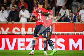 31/08/2022 - Jonathan BAMBA of Lille celebrate his goal with Yusuf YAZICI of Lille during the French championship Ligue 1 football match between LOSC Lille and OGC Nice on August 31, 2022 at Pierre Mauroy stadium in Villeneuve-d'Ascq near Lille, France - FOOTBALL - FRENCH CHAMP - LILLE V NICE - FRENCH LIGUE 1 - CALCIO