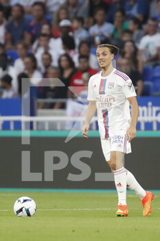 31/08/2022 - Maxence CAQUERET of Lyon during the French championship Ligue 1 football match between Olympique Lyonnais (Lyon) and AJ Auxerre on August 31, 2022 at Groupama stadium in Decines-Charpieu near Lyon, France - FOOTBALL - FRENCH CHAMP - LYON V AUXERRE - FRENCH LIGUE 1 - CALCIO
