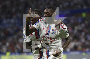 31/08/2022 - Karl TOKO EKAMBI of Lyon celebrate make a goal during the French championship Ligue 1 football match between Olympique Lyonnais (Lyon) and AJ Auxerre on August 31, 2022 at Groupama stadium in Decines-Charpieu near Lyon, France - FOOTBALL - FRENCH CHAMP - LYON V AUXERRE - FRENCH LIGUE 1 - CALCIO
