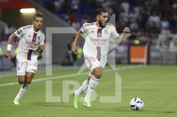 31/08/2022 - Rayan CHERKI of Lyon and Malo GUSTO of Lyon during the French championship Ligue 1 football match between Olympique Lyonnais (Lyon) and AJ Auxerre on August 31, 2022 at Groupama stadium in Decines-Charpieu near Lyon, France - FOOTBALL - FRENCH CHAMP - LYON V AUXERRE - FRENCH LIGUE 1 - CALCIO