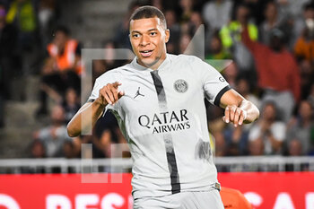 2022-09-03 - Kylian MBAPPE of PSG celebrates his goal during the French championship Ligue 1 football match between FC Nantes and Paris Saint-Germain on September 3, 2022 at La Beaujoire stadium in Nantes, France - FOOTBALL - FRENCH CHAMP - NANTES V PARIS SG - FRENCH LIGUE 1 - SOCCER