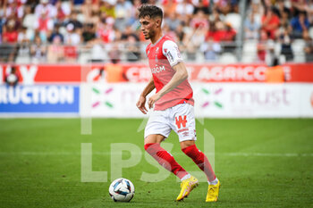 2022-09-04 - Maxime BUSI of Reims during the French championship Ligue 1 football match between Stade de Reims and RC Lens on September 4, 2022 at Auguste Delaune stadium in Reims, France - FOOTBALL - FRENCH CHAMP - REIMS V LENS - FRENCH LIGUE 1 - SOCCER