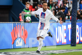 2022-09-10 - NEYMAR JR of PSG celebrates his goal during the French championship Ligue 1 football match between Paris Saint-Germain and Stade Brestois on September 10, 2022 at Parc des Princes stadium in Paris, France - FOOTBALL - FRENCH CHAMP - PARIS SG V BREST - FRENCH LIGUE 1 - SOCCER