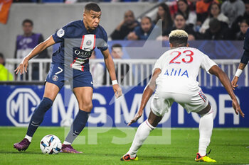 2022-09-18 - Kylian MBAPPE of PSG during the French championship Ligue 1 football match between Olympique Lyonnais and Paris Saint-Germain on September 18, 2022 at Groupama Stadium in Decines-Charpieu near Lyon, France - FOOTBALL - FRENCH CHAMP - LYON V PSG - FRENCH LIGUE 1 - SOCCER