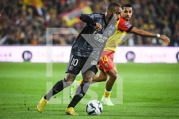 2022-10-02 - Alexandre LACAZETTE of Lyon during the French championship Ligue 1 football match between RC Lens and Olympique Lyonnais (Lyon) on October 2, 2022 at Bollaert-Delelis stadium in Lens, France - FOOTBALL - FRENCH CHAMP - LENS V LYON - FRENCH LIGUE 1 - SOCCER