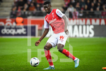 08/10/2022 - Marshall MUNETSI of Reims during the French championship Ligue 1 football match between Stade de Reims and Paris Saint-Germain on October 8, 2022 at Auguste Delaune stadium in Reims, France - FOOTBALL - FRENCH CHAMP - REIMS V PARIS SG - FRENCH LIGUE 1 - CALCIO