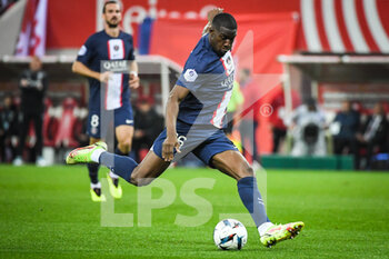 08/10/2022 - Nordi MUKIELE of PSG during the French championship Ligue 1 football match between Stade de Reims and Paris Saint-Germain on October 8, 2022 at Auguste Delaune stadium in Reims, France - FOOTBALL - FRENCH CHAMP - REIMS V PARIS SG - FRENCH LIGUE 1 - CALCIO