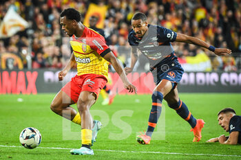 15/10/2022 - Lois OPENDA of Lens and Christopher JULLIEN of Montpellier during the French championship Ligue 1 football match between RC Lens and Montpellier HSC on October 15, 2022 at Bollaert-Delelis stadium in Lens, France - FOOTBALL - FRENCH CHAMP - LENS V MONTPELLIER - FRENCH LIGUE 1 - CALCIO