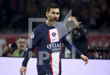 16/10/2022 - Lionel Messi of PSG during the French championship Ligue 1 football match between Paris Saint-Germain (PSG) and Olympique de Marseille (OM) on October 16, 2022 at Parc des Princes stadium in Paris, France - FOOTBALL - FRENCH CHAMP - PARIS SG V MARSEILLE - FRENCH LIGUE 1 - CALCIO