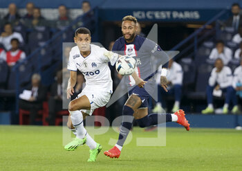 2022-10-16 - Amine Harit of Marseille, Neymar Jr of PSG during the French championship Ligue 1 football match between Paris Saint-Germain (PSG) and Olympique de Marseille (OM) on October 16, 2022 at Parc des Princes stadium in Paris, France - FOOTBALL - FRENCH CHAMP - PARIS SG V MARSEILLE - FRENCH LIGUE 1 - SOCCER