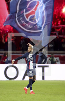 2022-10-16 - Neymar Jr of PSG celebrates his goal during the French championship Ligue 1 football match between Paris Saint-Germain (PSG) and Olympique de Marseille (OM) on October 16, 2022 at Parc des Princes stadium in Paris, France - FOOTBALL - FRENCH CHAMP - PARIS SG V MARSEILLE - FRENCH LIGUE 1 - SOCCER