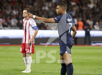 21/10/2022 - Kylian Mbappe of PSG celebrates his second goal during the French championship Ligue 1 football match between AC Ajaccio (ACA) and Paris Saint-Germain (PSG on October 21, 2022 at Stade Francois Coty in Ajaccio, France - FOOTBALL - FRENCH CHAMP - AJACCIO V PARIS SG - FRENCH LIGUE 1 - CALCIO