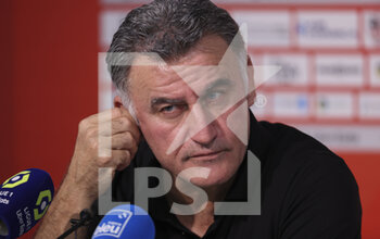 21/10/2022 - Coach of PSG Christophe Galtier answers to the media during the post-match press conference following the French championship Ligue 1 football match between AC Ajaccio (ACA) and Paris Saint-Germain (PSG on October 21, 2022 at Stade Francois Coty in Ajaccio, France - FOOTBALL - FRENCH CHAMP - AJACCIO V PARIS SG - FRENCH LIGUE 1 - CALCIO