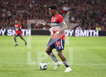 2022-10-23 - Jonathan David of Lille during the French championship Ligue 1 football match between Lille OSC (LOSC) and AS Monaco (ASM) on October 23, 2022 at Stade Pierre Mauroy in Villeneuve-d'Ascq near Lille, France - FOOTBALL - FRENCH CHAMP - LILLE V MONACO - FRENCH LIGUE 1 - SOCCER