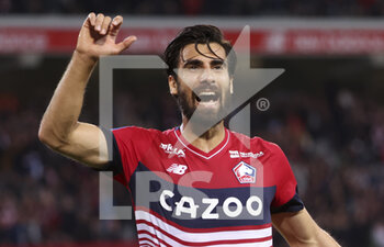 2022-10-23 - Andre Tavares Gomes of Lille celebrates a goal during the French championship Ligue 1 football match between Lille OSC (LOSC) and AS Monaco (ASM) on October 23, 2022 at Stade Pierre Mauroy in Villeneuve-d'Ascq near Lille, France - FOOTBALL - FRENCH CHAMP - LILLE V MONACO - FRENCH LIGUE 1 - SOCCER