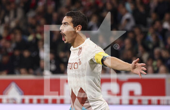 2022-10-23 - Wissam Ben Yedder of Monaco celebrates his goal during the French championship Ligue 1 football match between Lille OSC (LOSC) and AS Monaco (ASM) on October 23, 2022 at Stade Pierre Mauroy in Villeneuve-d'Ascq near Lille, France - FOOTBALL - FRENCH CHAMP - LILLE V MONACO - FRENCH LIGUE 1 - SOCCER