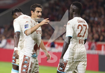 23/10/2022 - Wissam Ben Yedder of Monaco celebrates his goal with Krepin Diatta during the French championship Ligue 1 football match between Lille OSC (LOSC) and AS Monaco (ASM) on October 23, 2022 at Stade Pierre Mauroy in Villeneuve-d'Ascq near Lille, France - FOOTBALL - FRENCH CHAMP - LILLE V MONACO - FRENCH LIGUE 1 - CALCIO