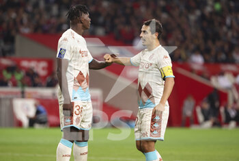 2022-10-23 - Breel Embolo, Wissam Ben Yedder of Monaco during the French championship Ligue 1 football match between Lille OSC (LOSC) and AS Monaco (ASM) on October 23, 2022 at Stade Pierre Mauroy in Villeneuve-d'Ascq near Lille, France - FOOTBALL - FRENCH CHAMP - LILLE V MONACO - FRENCH LIGUE 1 - SOCCER