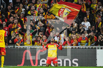 28/10/2022 - Lois OPENDA of Lens celebrates his goal during the French championship Ligue 1 football match between RC Lens and Toulouse FC on October 28, 2022 at Bollaert-Delelis stadium in Lens, France - FOOTBALL - FRENCH CHAMP - LENS V TOULOUSE - FRENCH LIGUE 1 - CALCIO