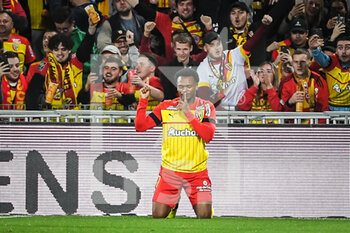 28/10/2022 - Lois OPENDA of Lens celebrates his goal during the French championship Ligue 1 football match between RC Lens and Toulouse FC on October 28, 2022 at Bollaert-Delelis stadium in Lens, France - FOOTBALL - FRENCH CHAMP - LENS V TOULOUSE - FRENCH LIGUE 1 - CALCIO