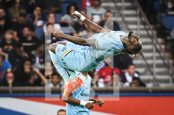 2022-10-29 - Mama BALDE of ESTAC Troyes celebrates his goal during the French championship Ligue 1 football match between Paris Saint-Germain and ESTAC Troyes on October 29, 2022 at Parc des Princes stadium in Paris, France - FOOTBALL - FRENCH CHAMP - PARIS SG V TROYES - FRENCH LIGUE 1 - SOCCER