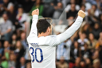 2022-10-29 - Lionel (Leo) MESSI of PSG celebrates his goal during the French championship Ligue 1 football match between Paris Saint-Germain and ESTAC Troyes on October 29, 2022 at Parc des Princes stadium in Paris, France - FOOTBALL - FRENCH CHAMP - PARIS SG V TROYES - FRENCH LIGUE 1 - SOCCER
