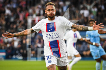2022-10-29 - NEYMAR JR of PSG celebrates his goal during the French championship Ligue 1 football match between Paris Saint-Germain and ESTAC Troyes on October 29, 2022 at Parc des Princes stadium in Paris, France - FOOTBALL - FRENCH CHAMP - PARIS SG V TROYES - FRENCH LIGUE 1 - SOCCER