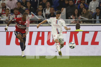 2022-10-30 - Nicolas TAGLIAFICO of Lyon and during the French championship Ligue 1 football match between Olympique Lyonnais (Lyon) and LOSC Lille on October 30, 2022 at Groupama stadium in Decines-Charpieu near Lyon, France - FOOTBALL - FRENCH CHAMP - LYON V LILLE - FRENCH LIGUE 1 - SOCCER