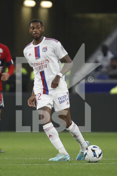 2022-10-30 - Jeff REINE ADELAIDE of Lyon during the French championship Ligue 1 football match between Olympique Lyonnais (Lyon) and LOSC Lille on October 30, 2022 at Groupama stadium in Decines-Charpieu near Lyon, France - FOOTBALL - FRENCH CHAMP - LYON V LILLE - FRENCH LIGUE 1 - SOCCER